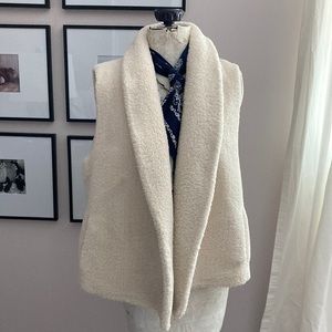 Anthropologie Faux Shearling Vest with Pockets